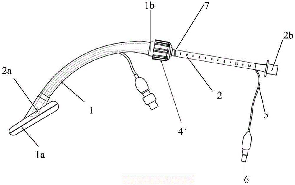 Switchable built-in tracheal catheter and laryngeal mask combined breathing device