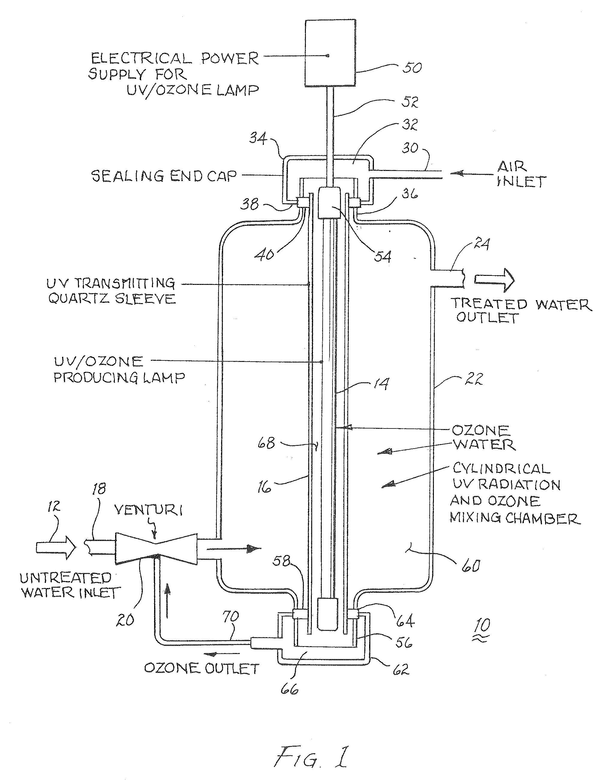 Method and apparatus for reducing microorganisms in water