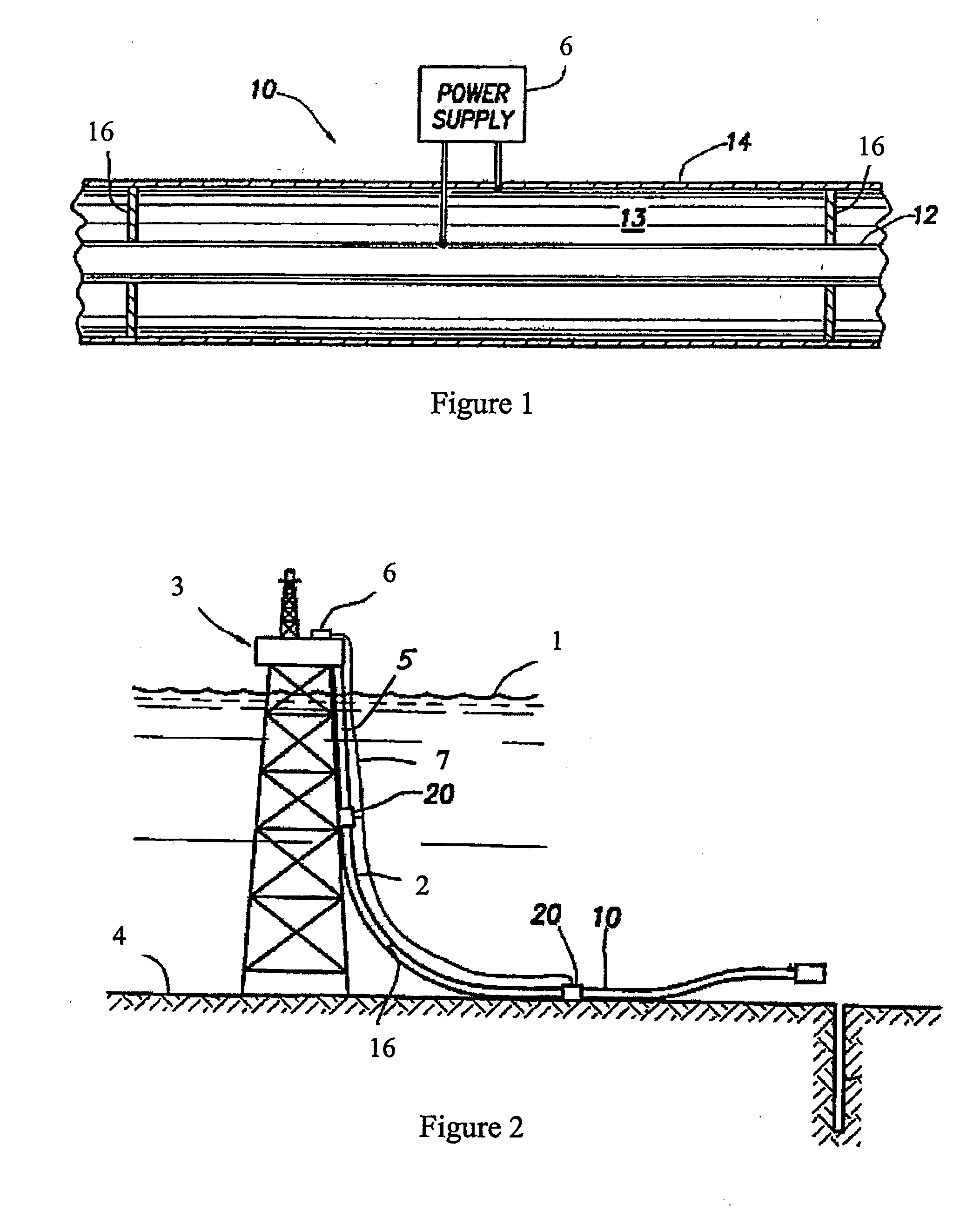 Mid-line connector and method for pipe-in-pipe electrical heating