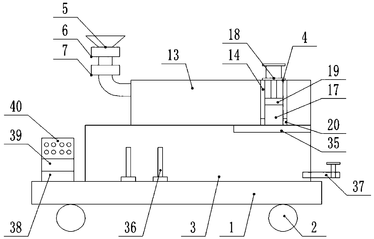 Mobile household sewage treatment device