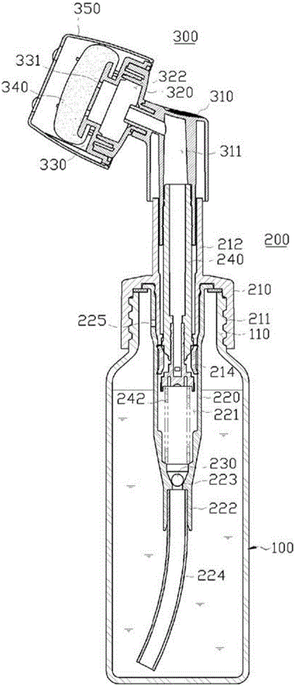 Push head unit of pump dispenser