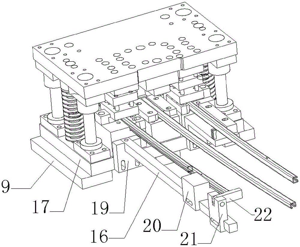 Die for punching of side edge of product with U-shaped section