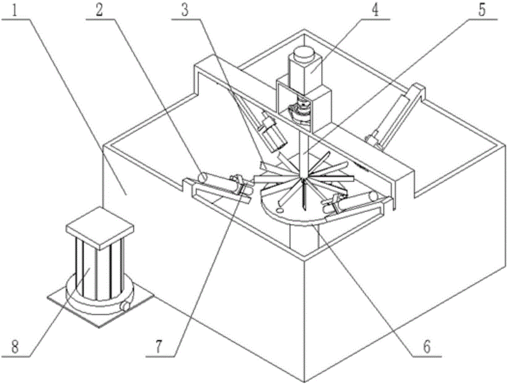 Ultrasonic polishing processing device using gas-liquid-solid three-phase abrasive particle flow