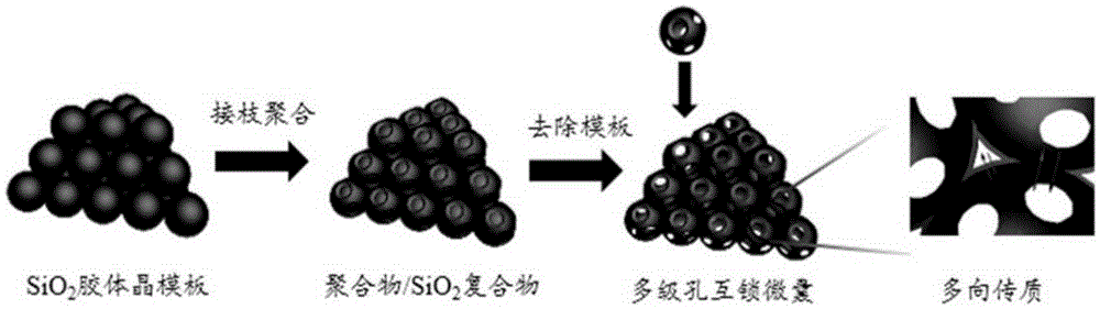 A preparation method of high specific surface area polymer-based hierarchical pore structure interlocking microcapsules