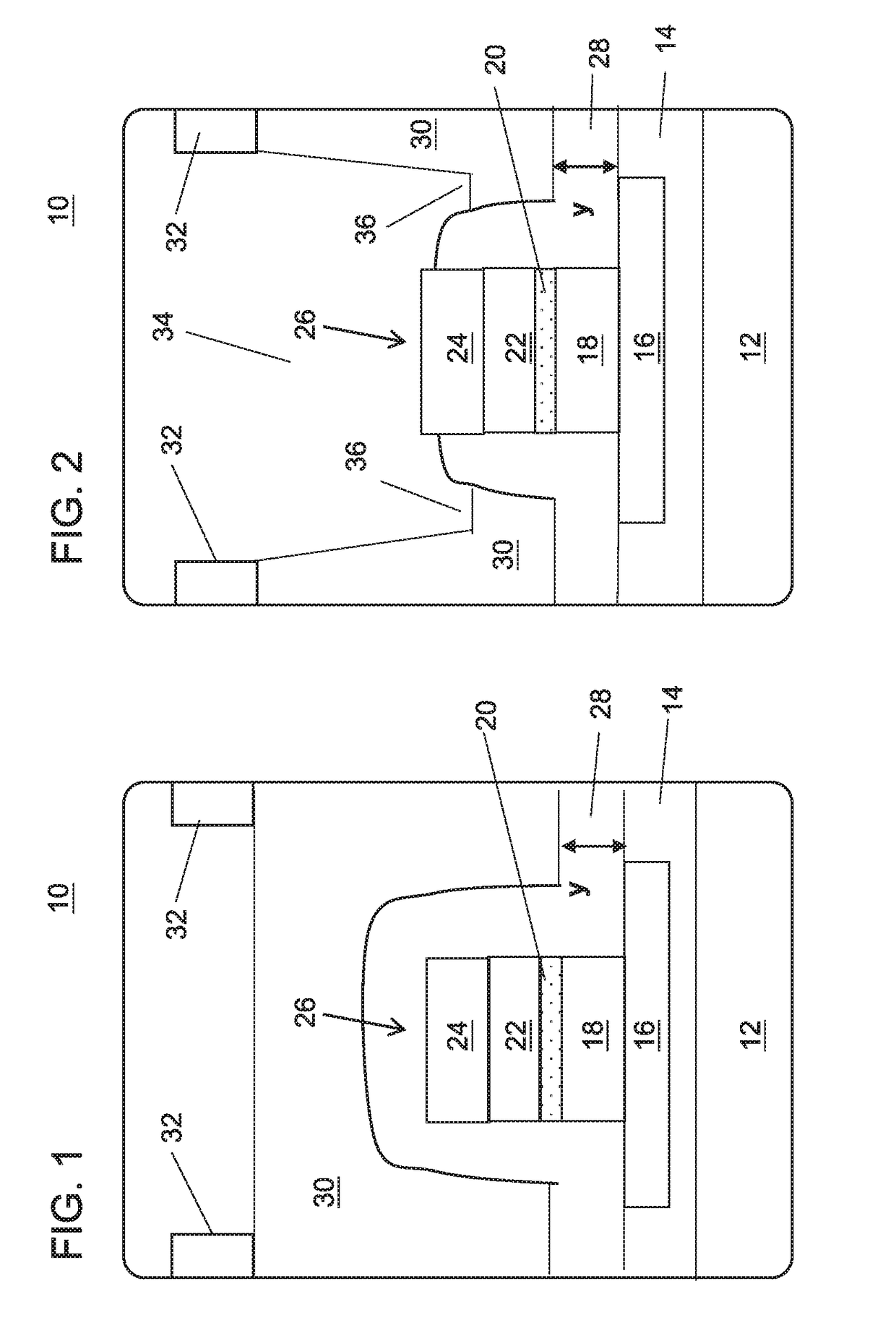 Enhanced coercivity in MTJ devices by contact depth control