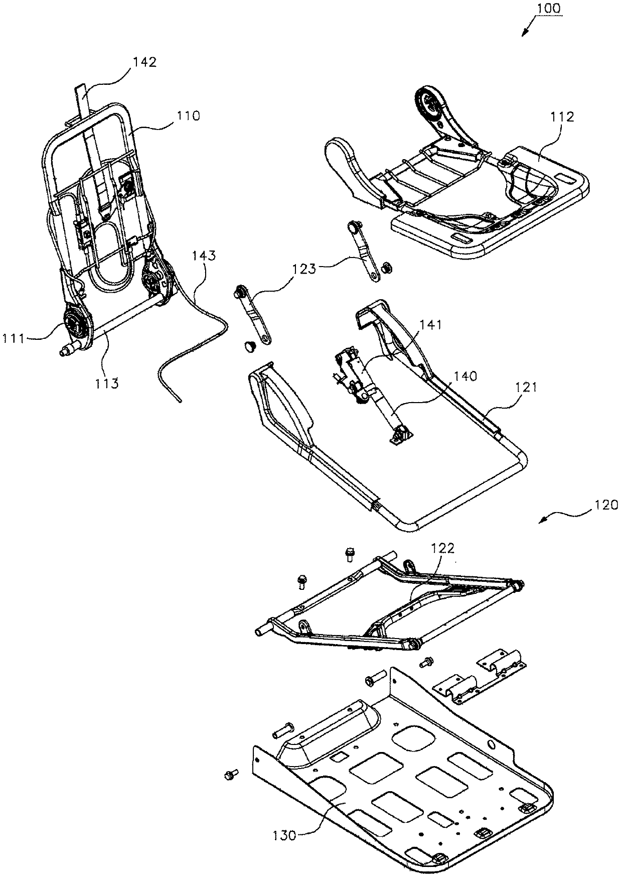 Auxiliary seat storage structure