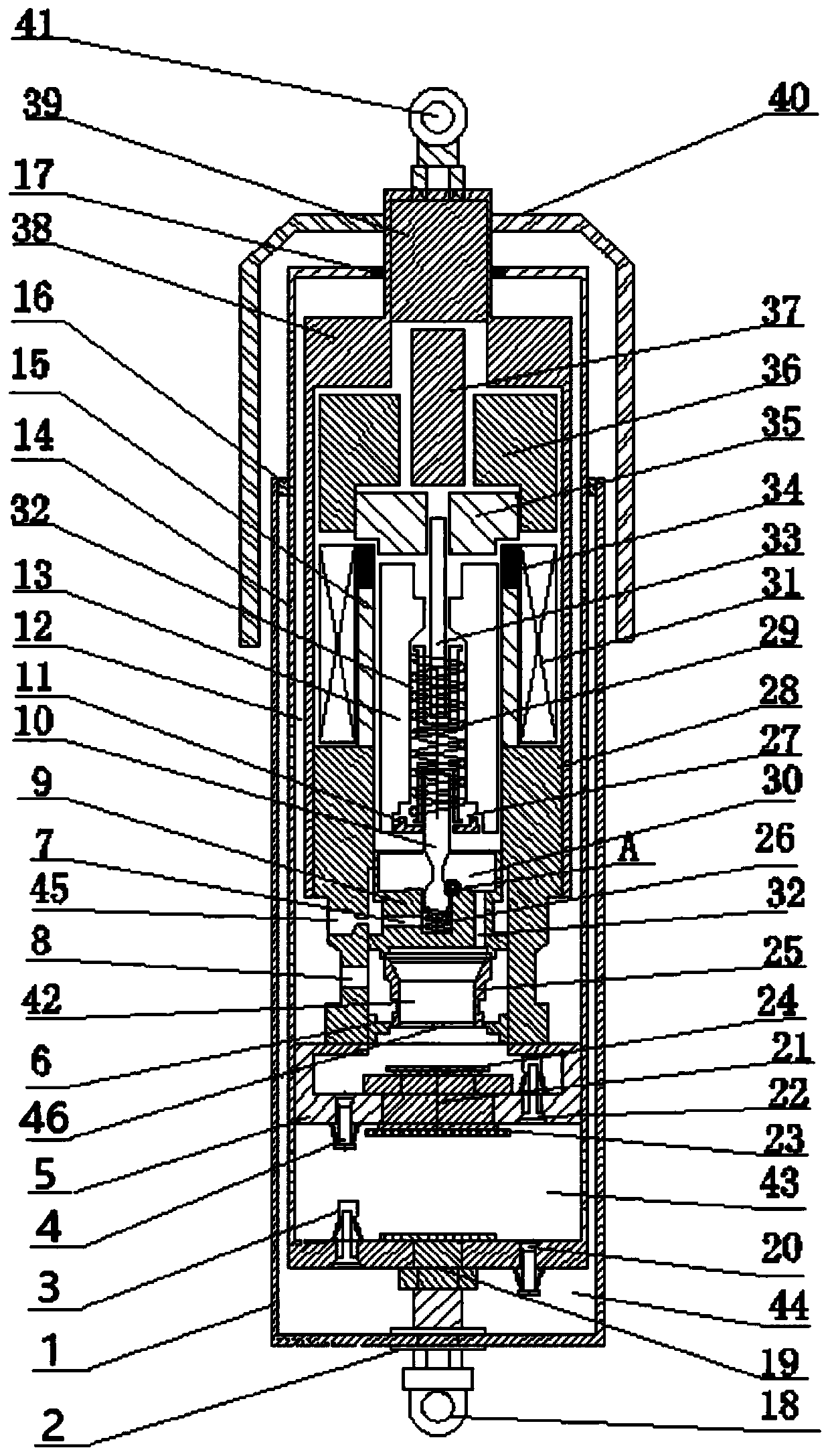 Built-in electromagnetic-valve-type semi-active damping-continuous-adjustable shock absorber, and control method