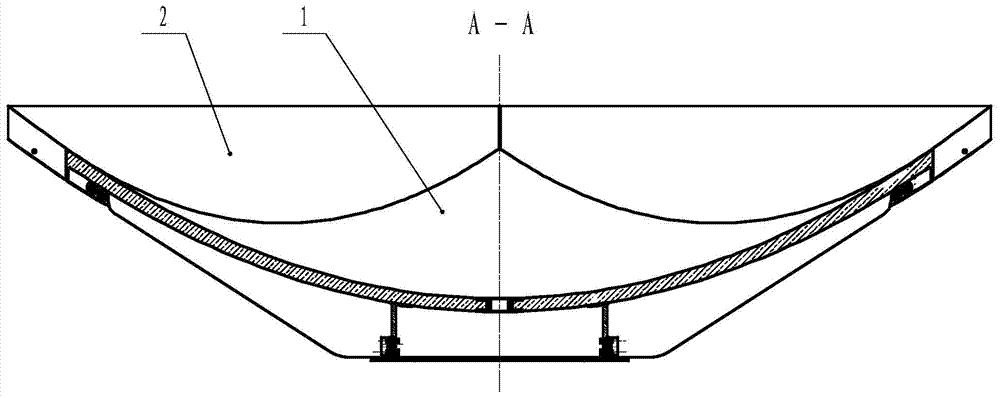 A split-type high-precision all-composite material antenna reflector