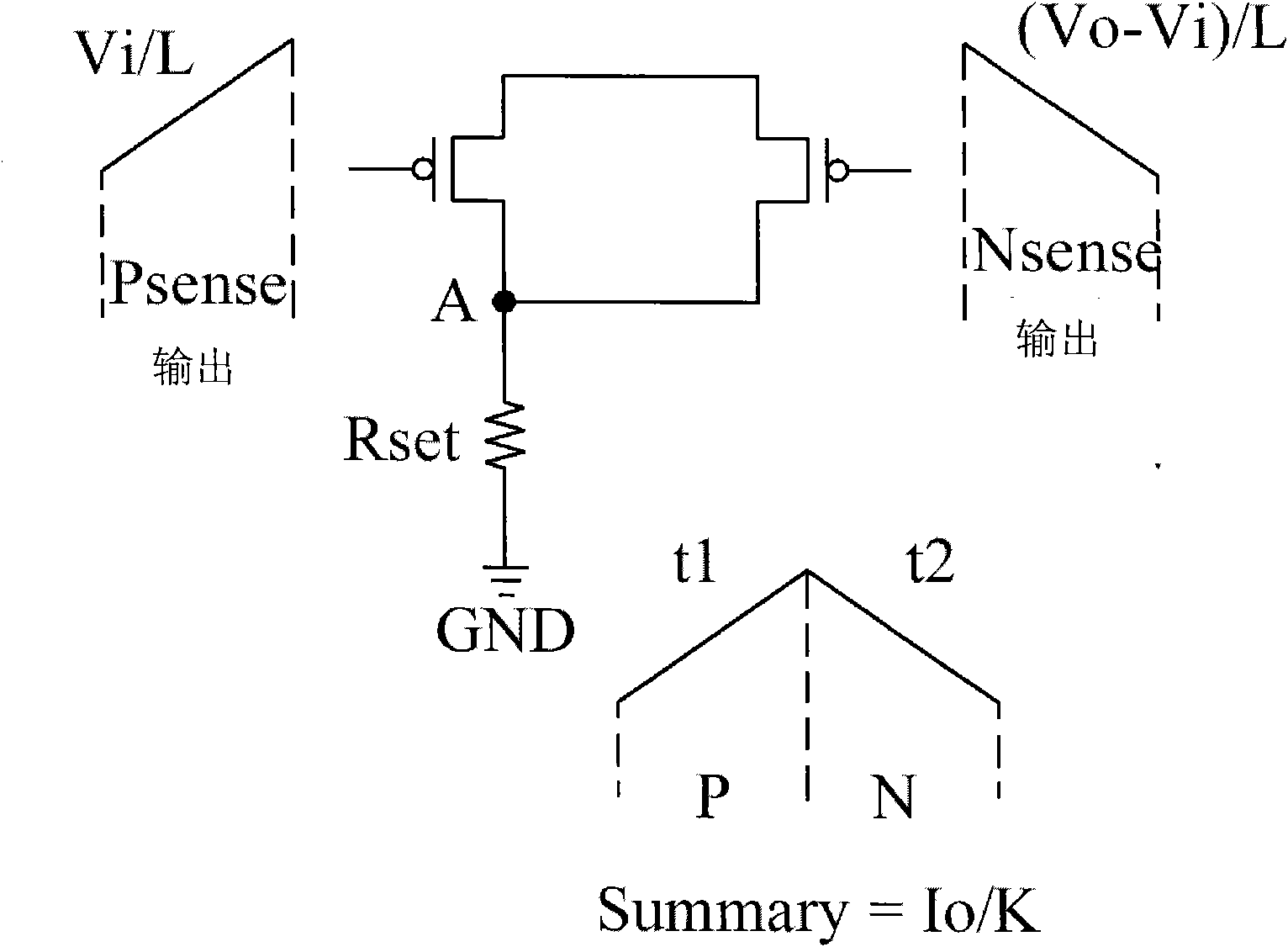 Detecting device for output current of voltage regulator and method