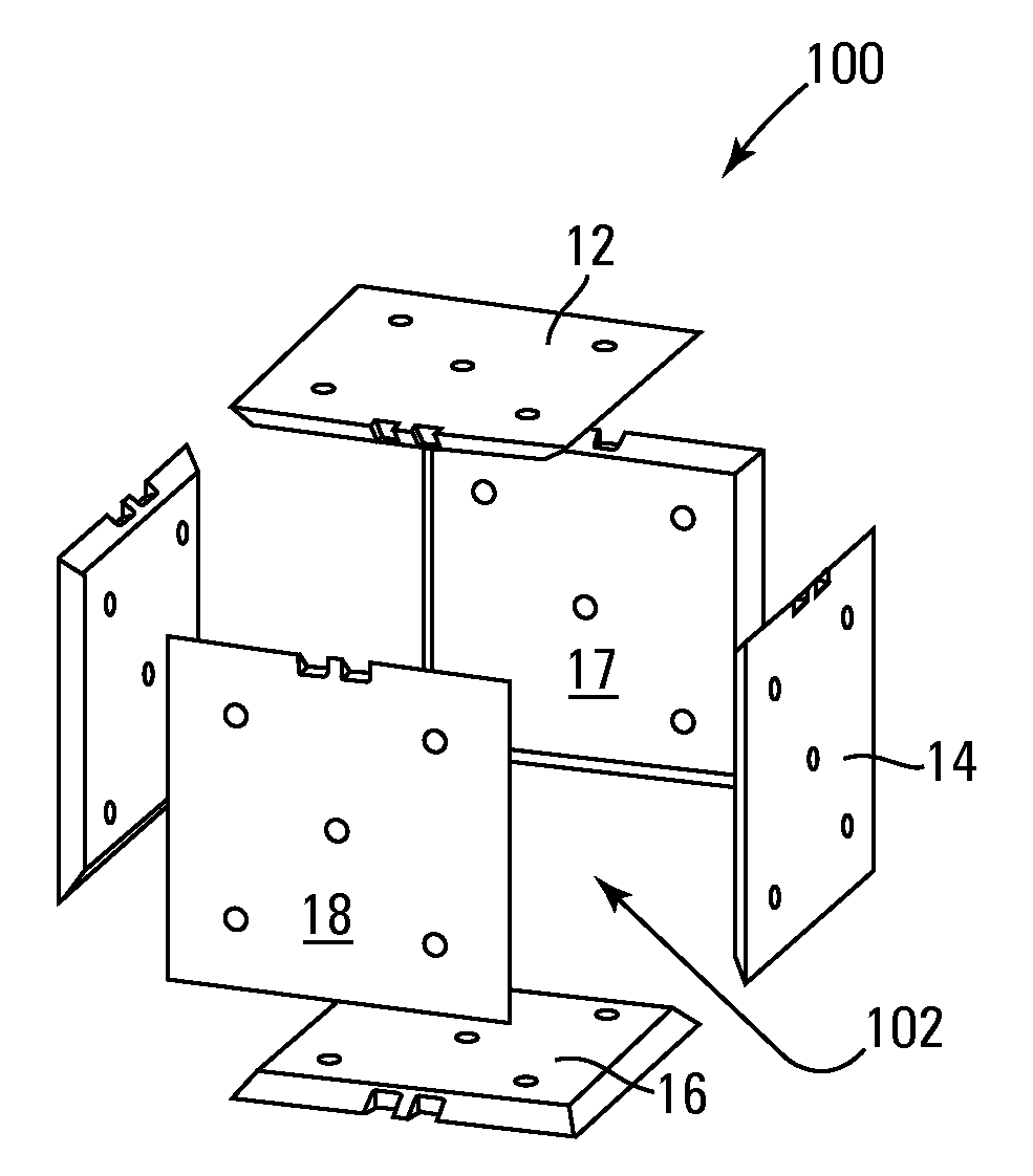 Modular cuboidal passive temperature controlled shipping container