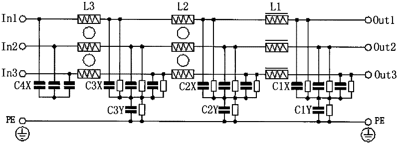 High-power EMI (Electromagnetic Interference) filter