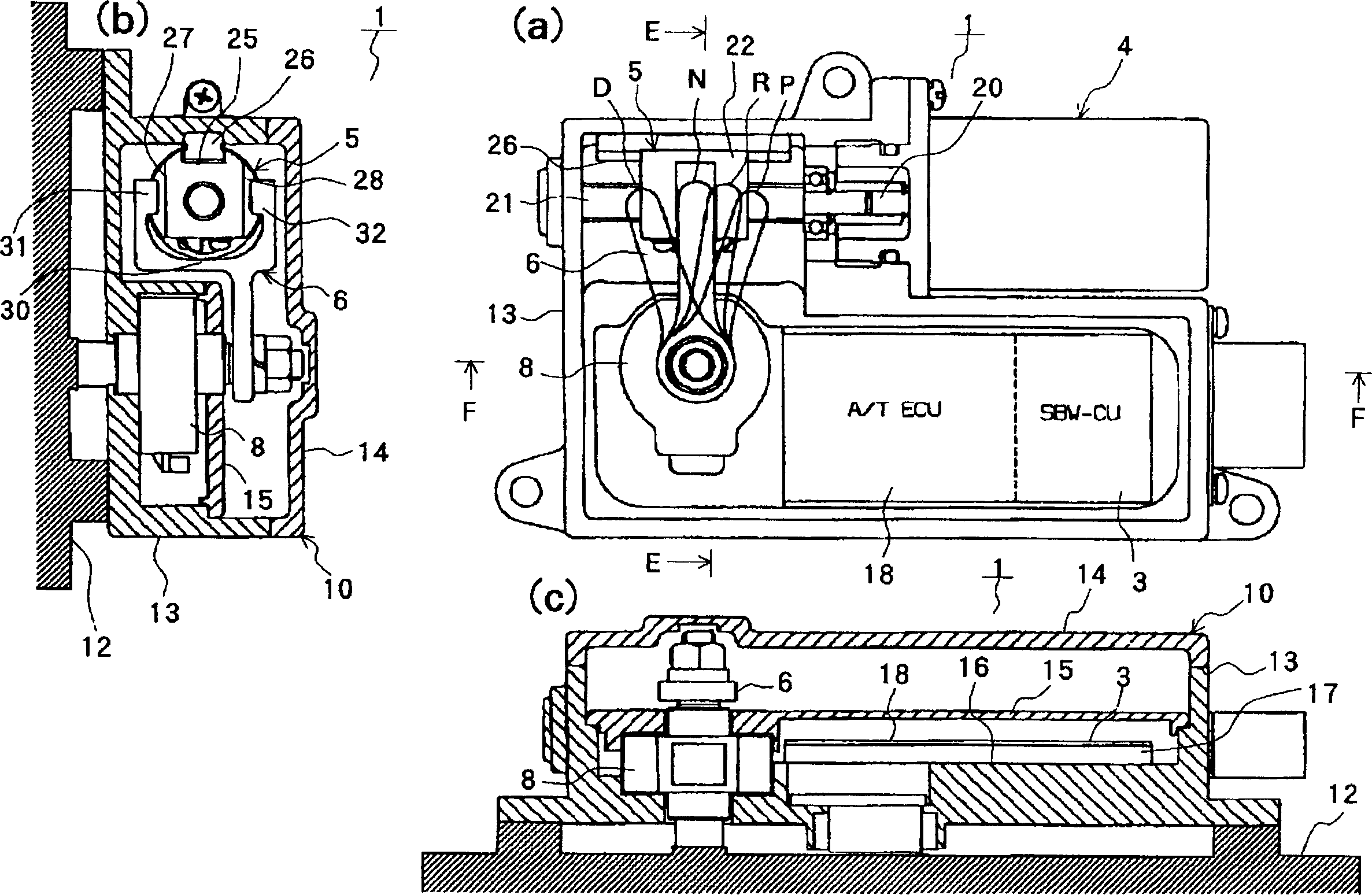 Automobile gear level switching device