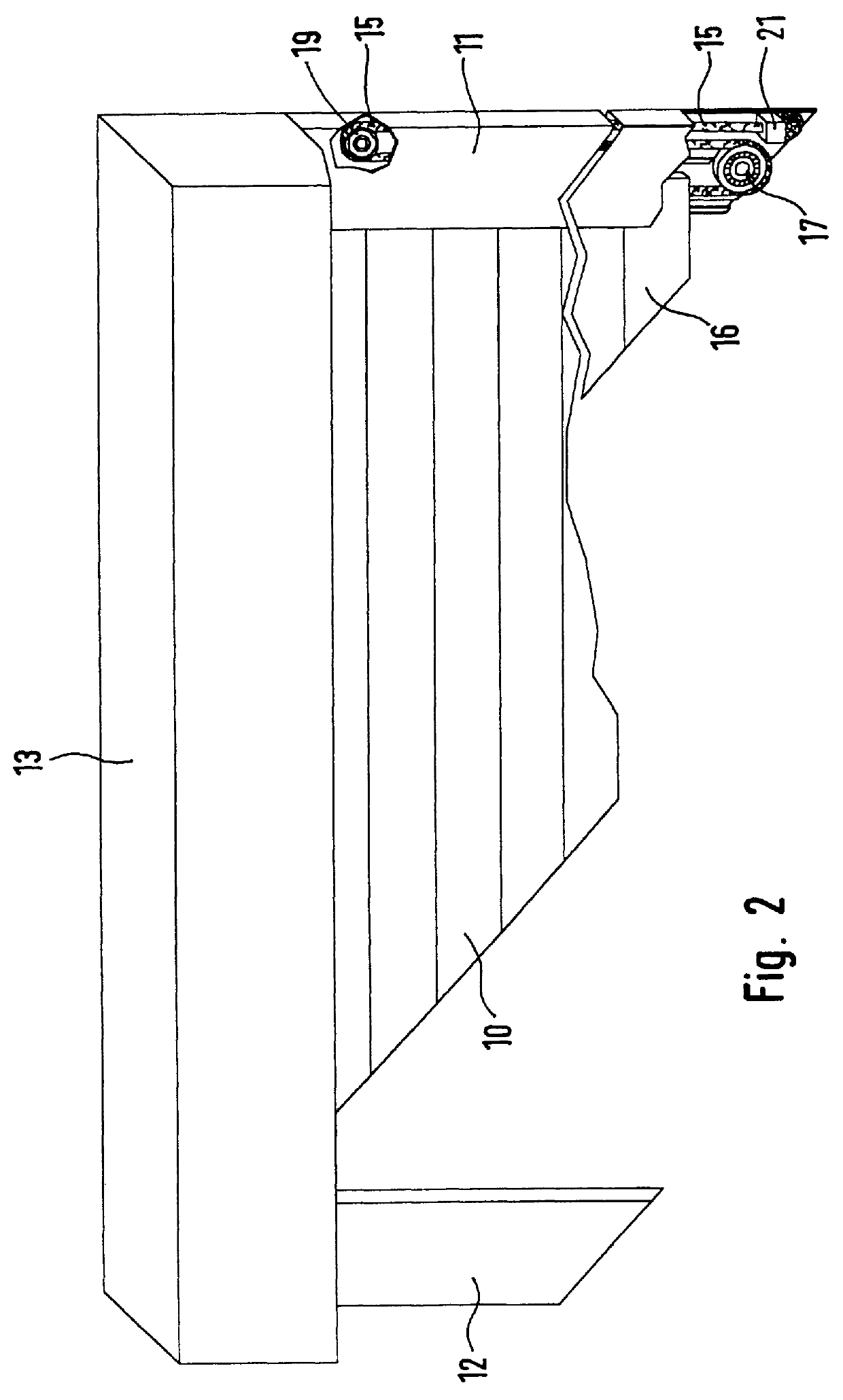 Roller shutter arrangement more particularly for obliquely arranged roller shutter areas