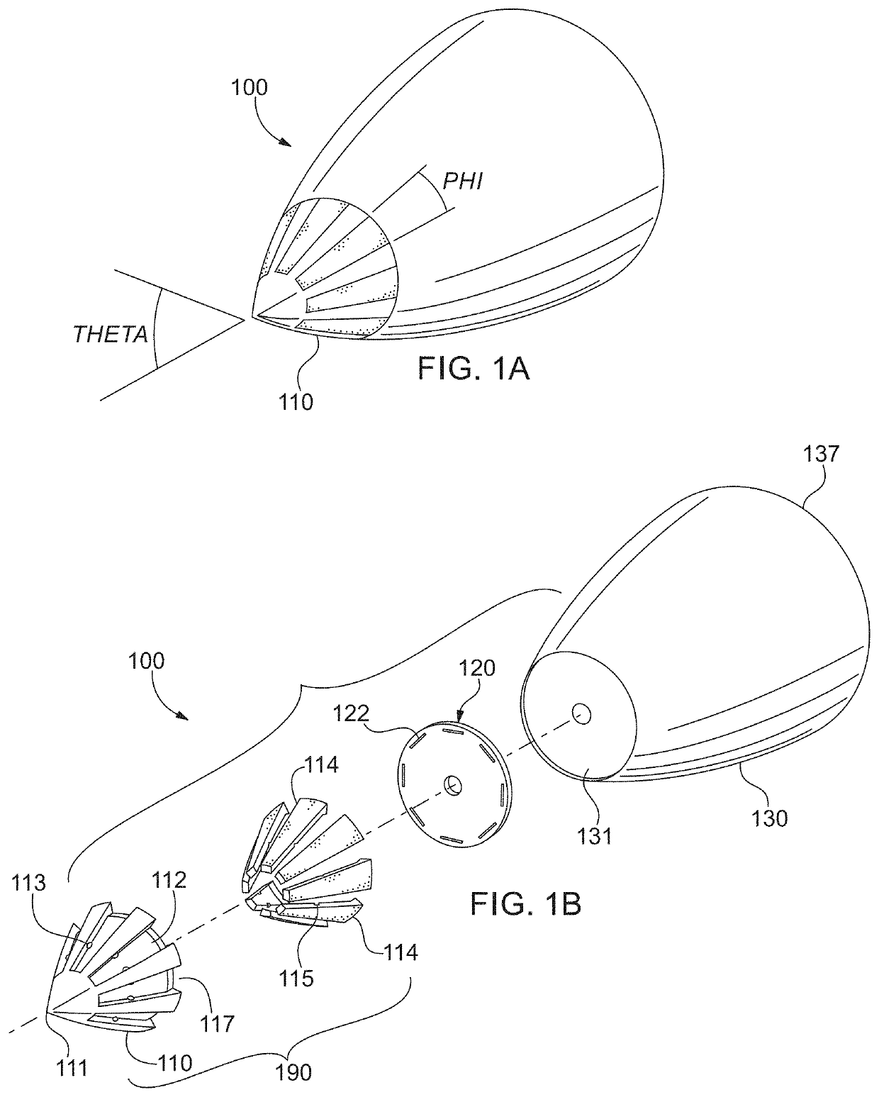 Multi-element antenna conformed to a conical surface