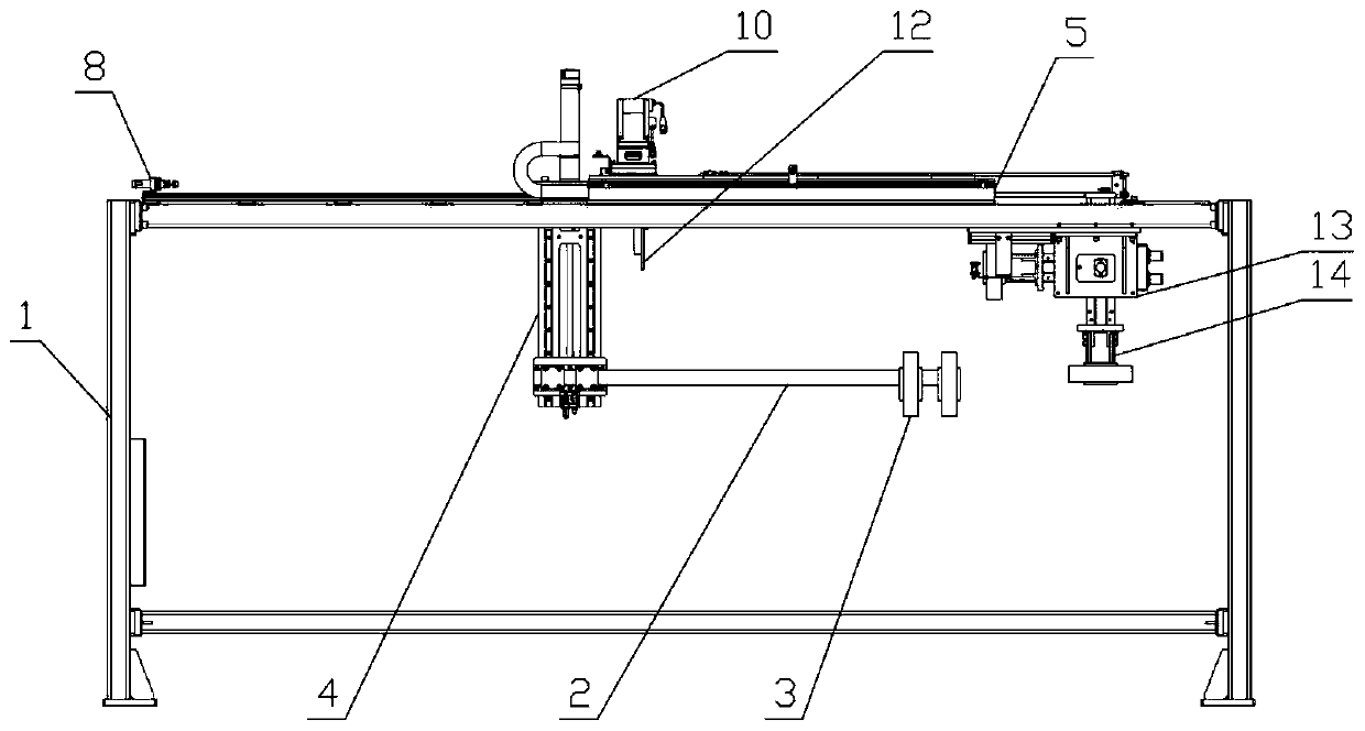 Automatic rotating polyurethane filament taking and releasing device and method