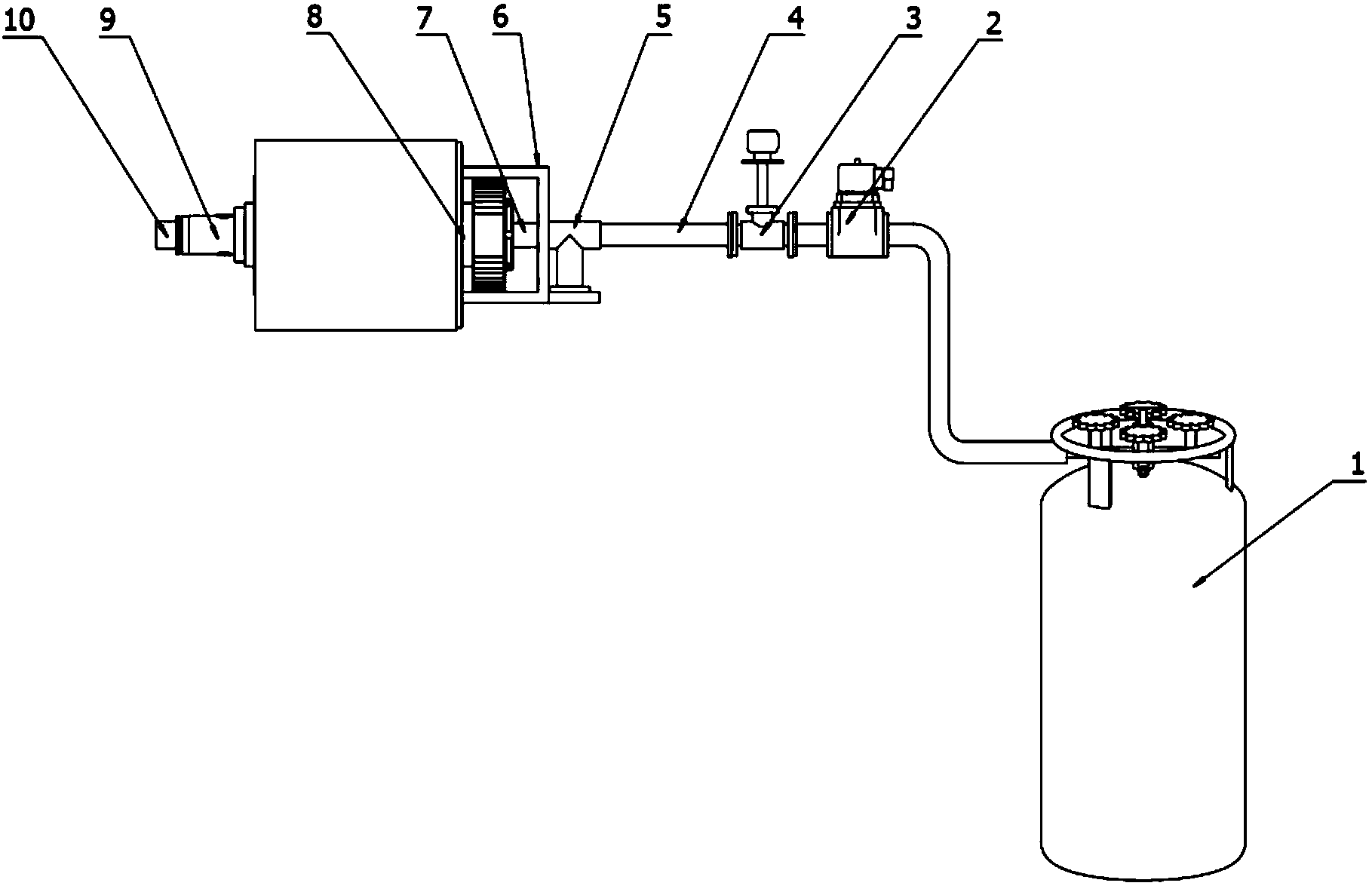 Liquid nitrogen inner spraying type numerical control drilling and milling machine main shaft device