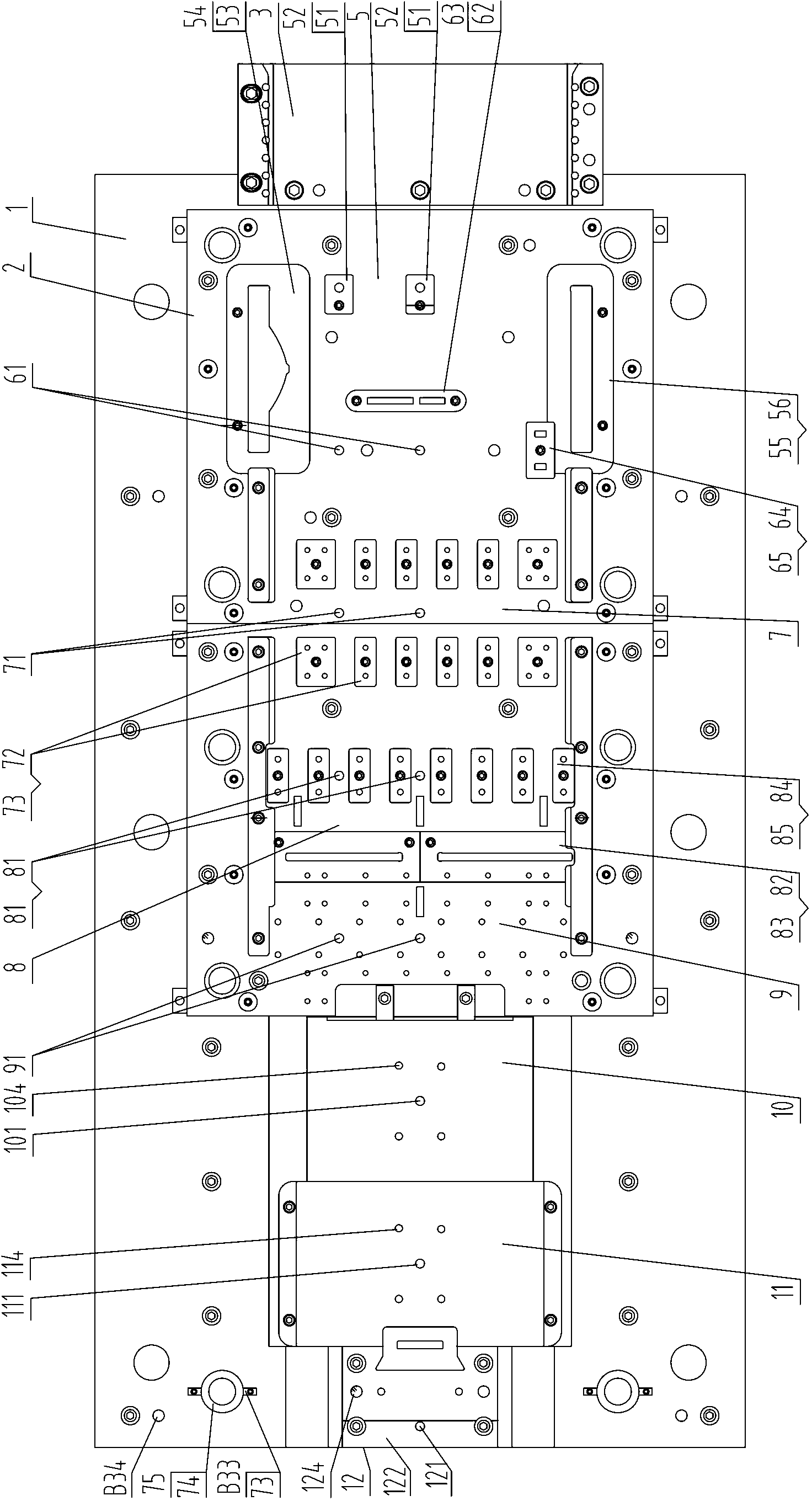 Brake shoe bending plate continuous die and method for using continuous die to machine brake shoe bending plate