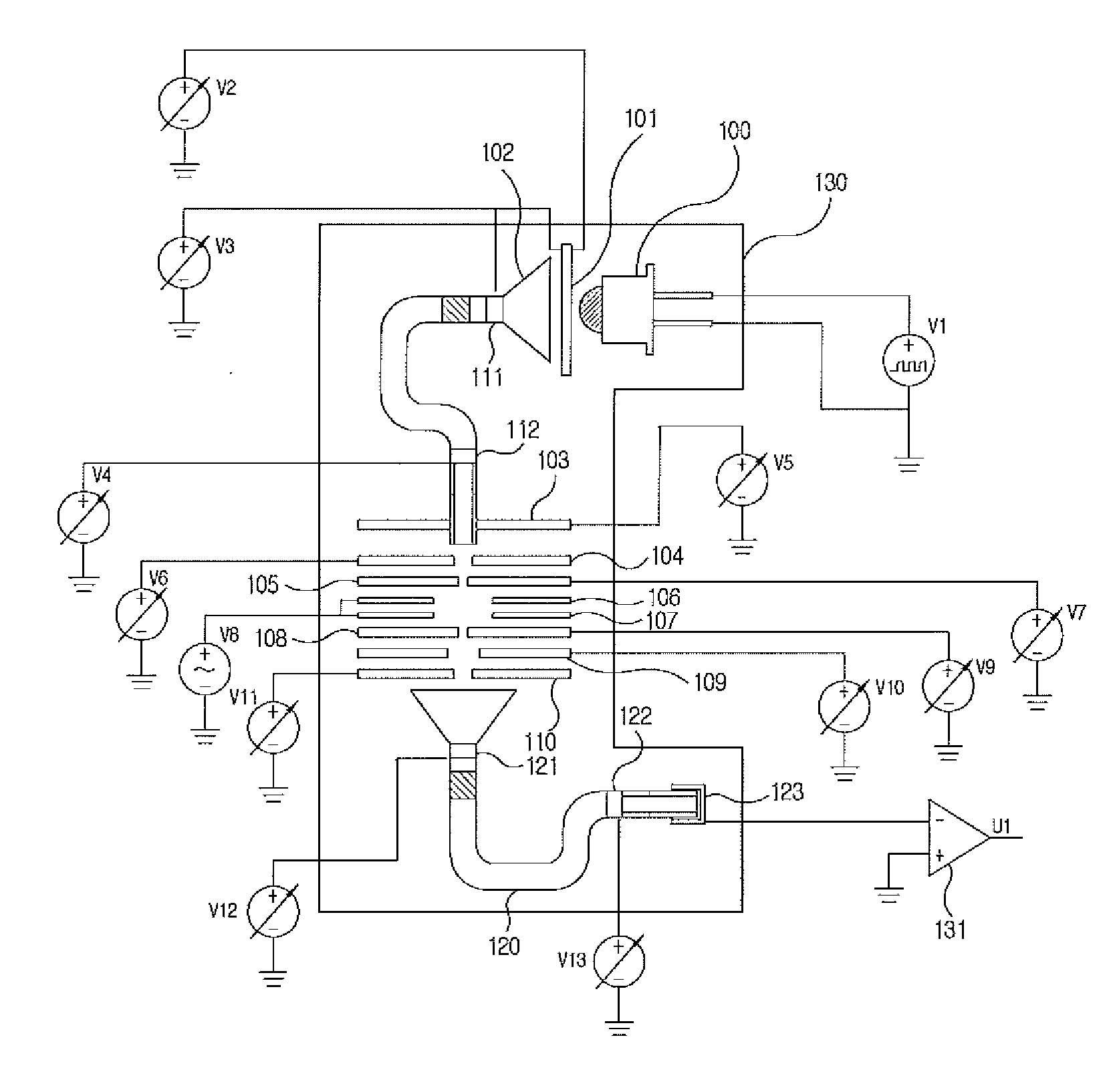 Ion trap mass spectrometer using cold electron souce