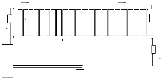 Overflow type anti-span guardrail triggered by medium and short distance induction