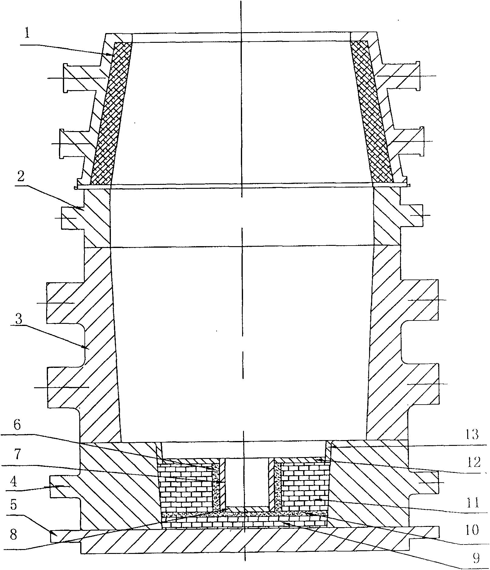 Integral castings mold device of large-sized steel ingot clamp