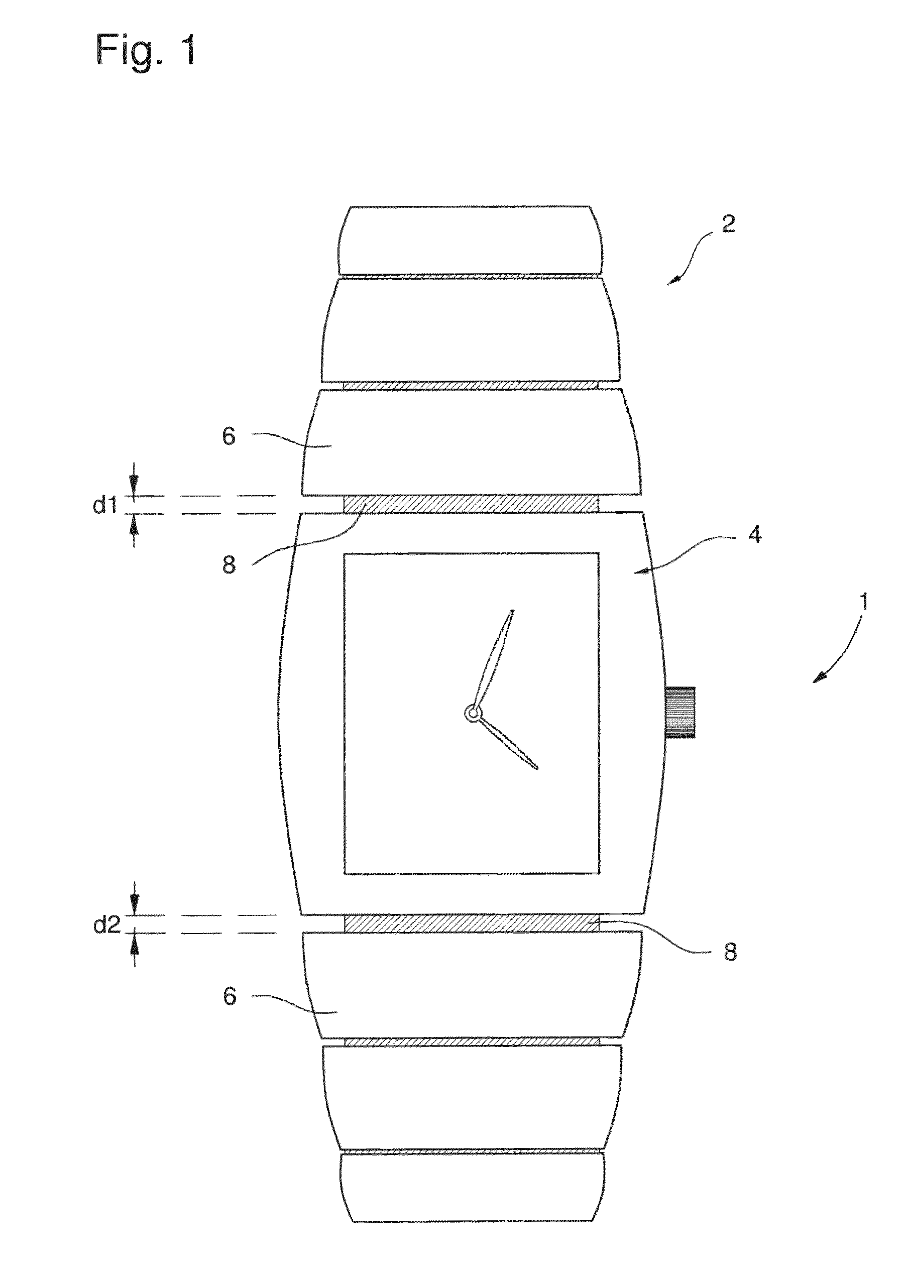 System for connecting a bracelet to a watch case