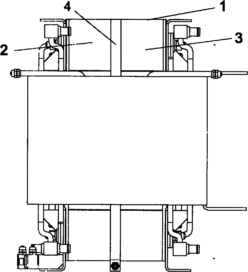 Strong cooling heat dissipation method and device of high-power iron core reactor