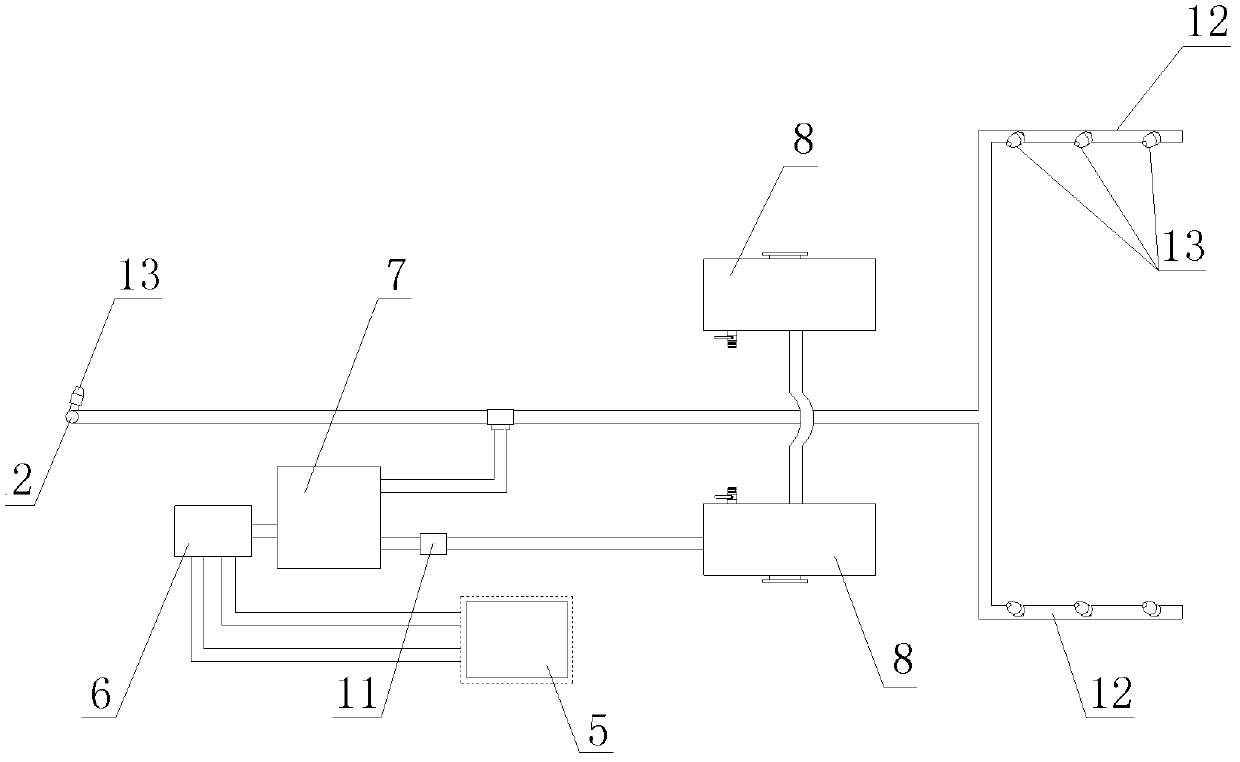 Slag skimming machine with automatic water mist dust suppression device