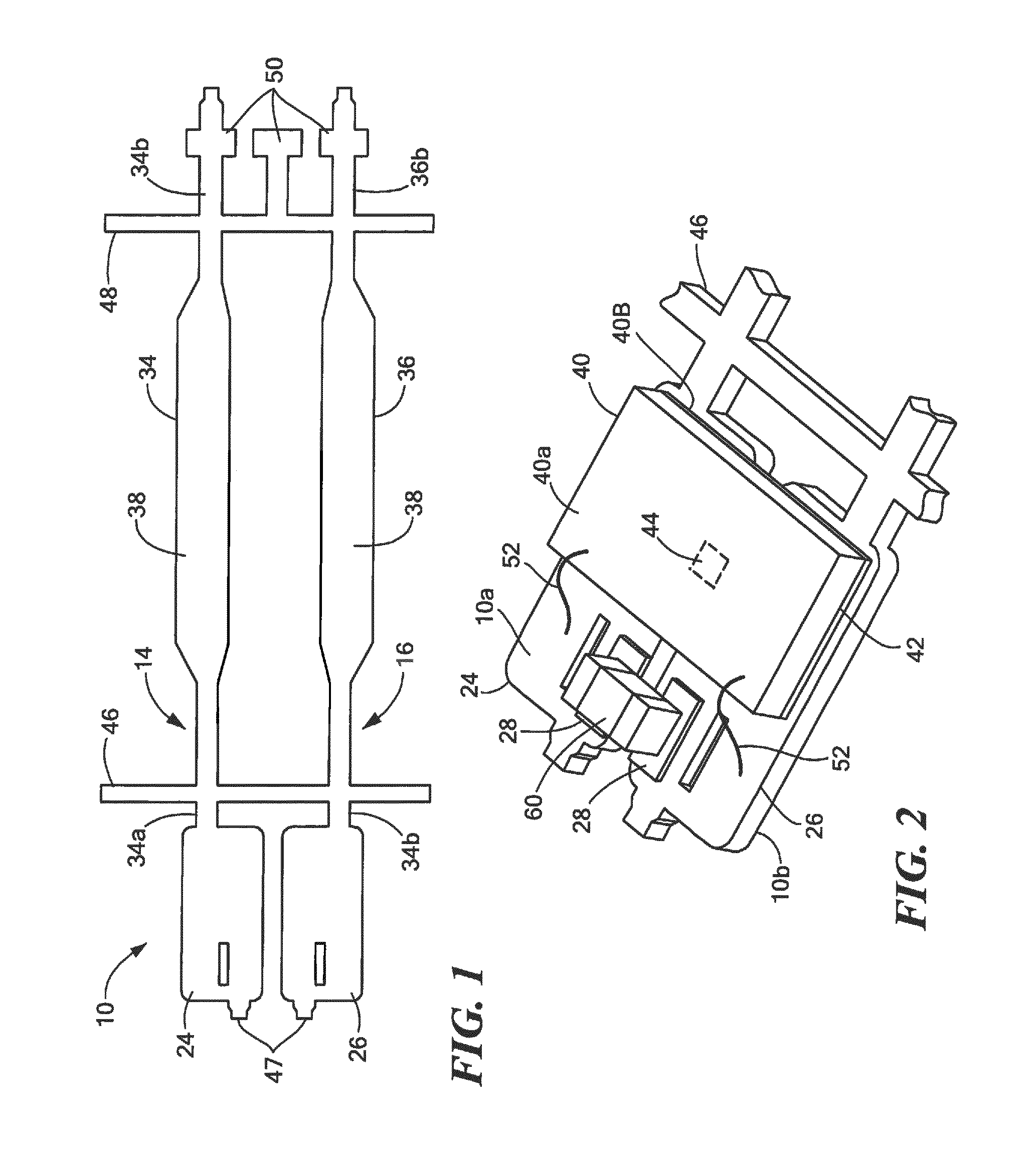 Integrated circuit package having a split lead frame