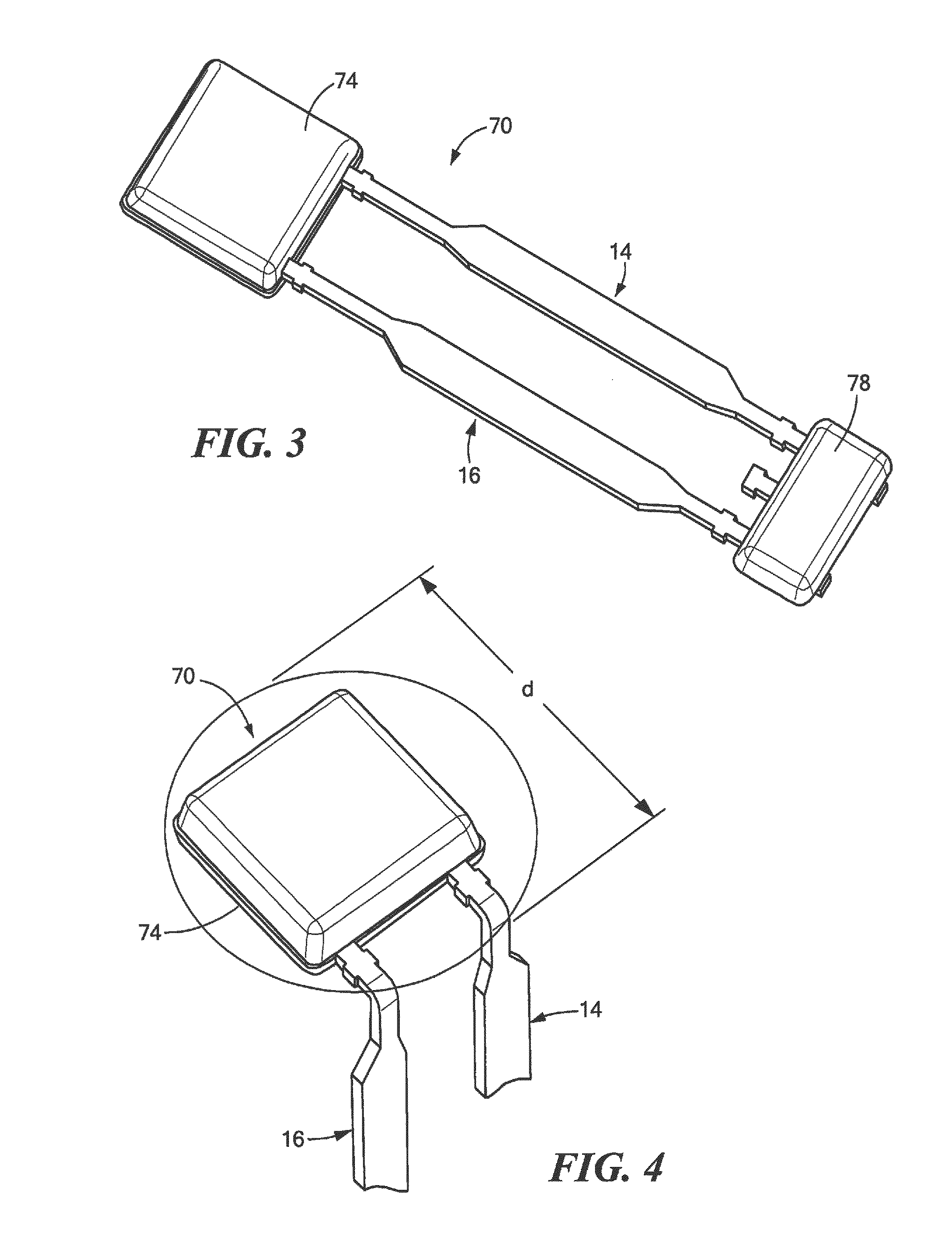 Integrated circuit package having a split lead frame