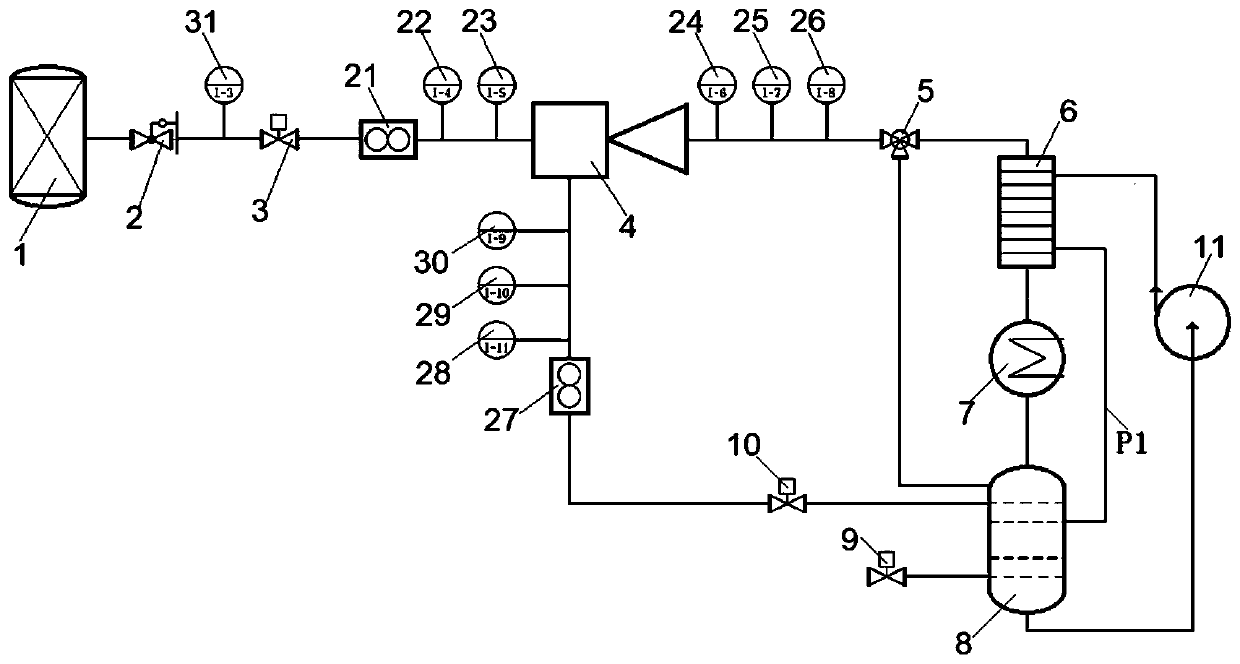 Test system and test method for fuel cell ejector