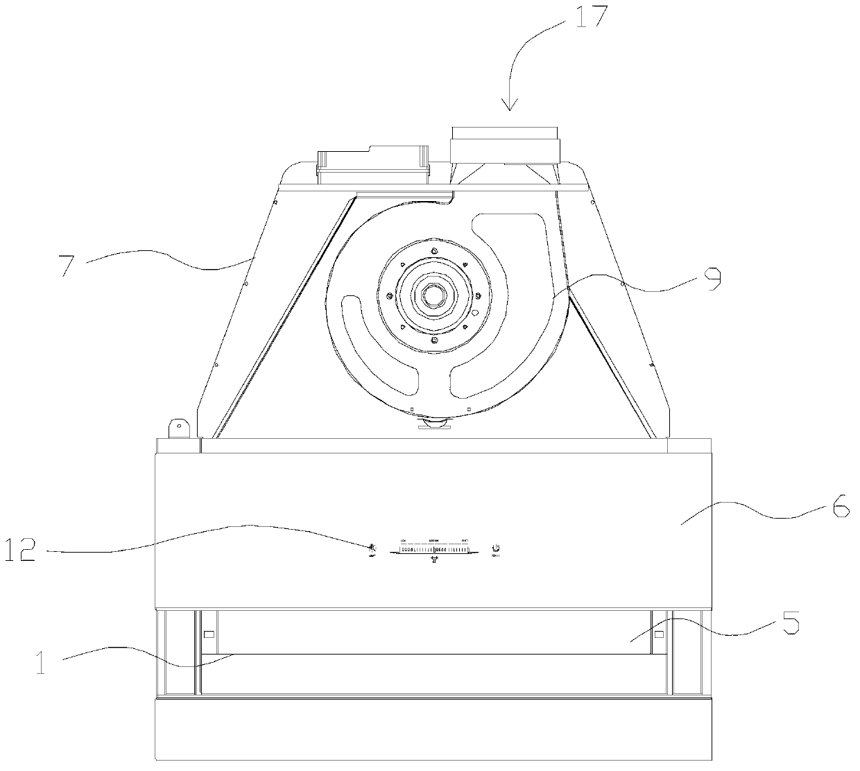 Side-suction upward-discharge type range hood