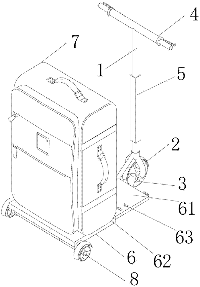 Forwards-driving foldable bicycle and luggage integrated device