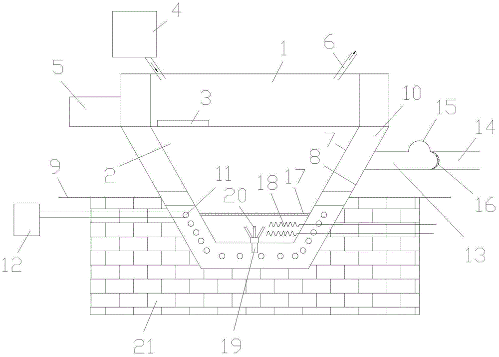 Conical double control automatic vacuum lead melting furnace