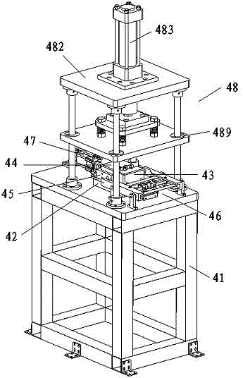 Stamping mechanism for automobile door lock catch production line