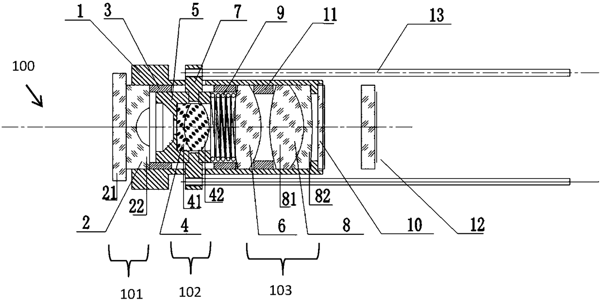 Endoscope objective lens with optical amplifying function