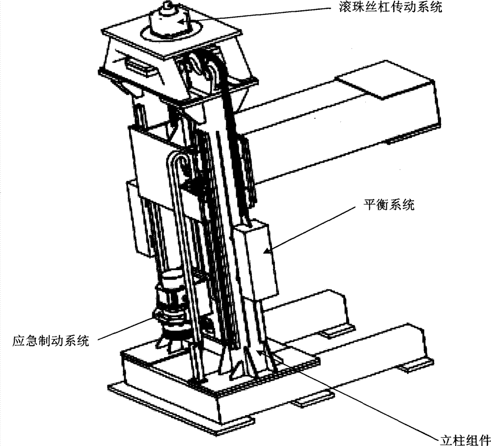 Small-resistance anti-stall lifting device with vertical shaft needing to move vertically