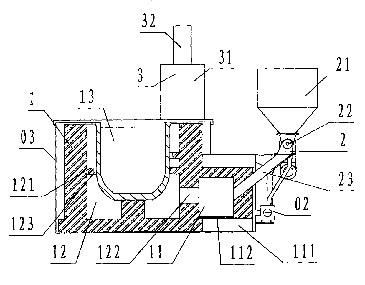 Biomass fuel aluminum melting furnace