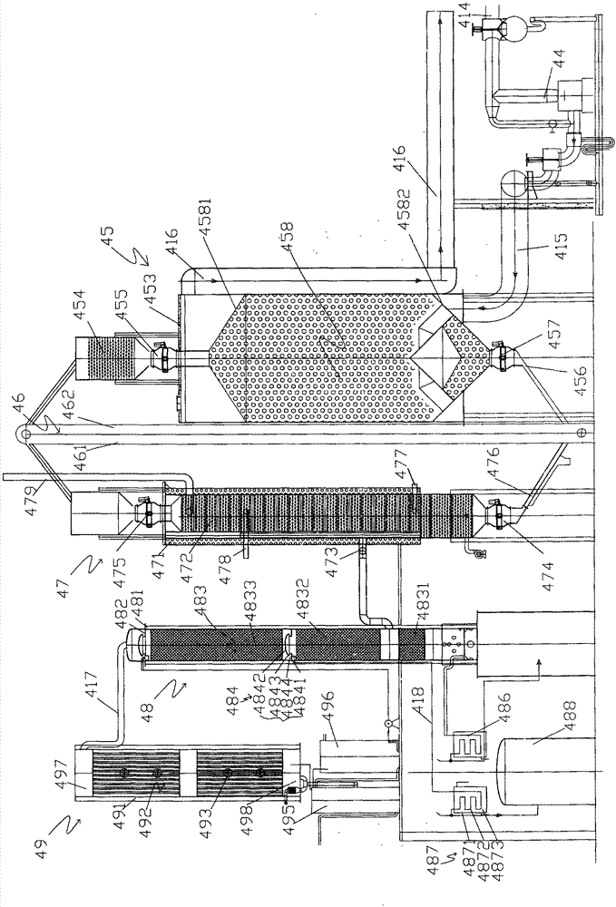 Hot waste gas active coke regeneration device combining pyrolysis and gasification of coal gangue and purification and combustion of raw gas