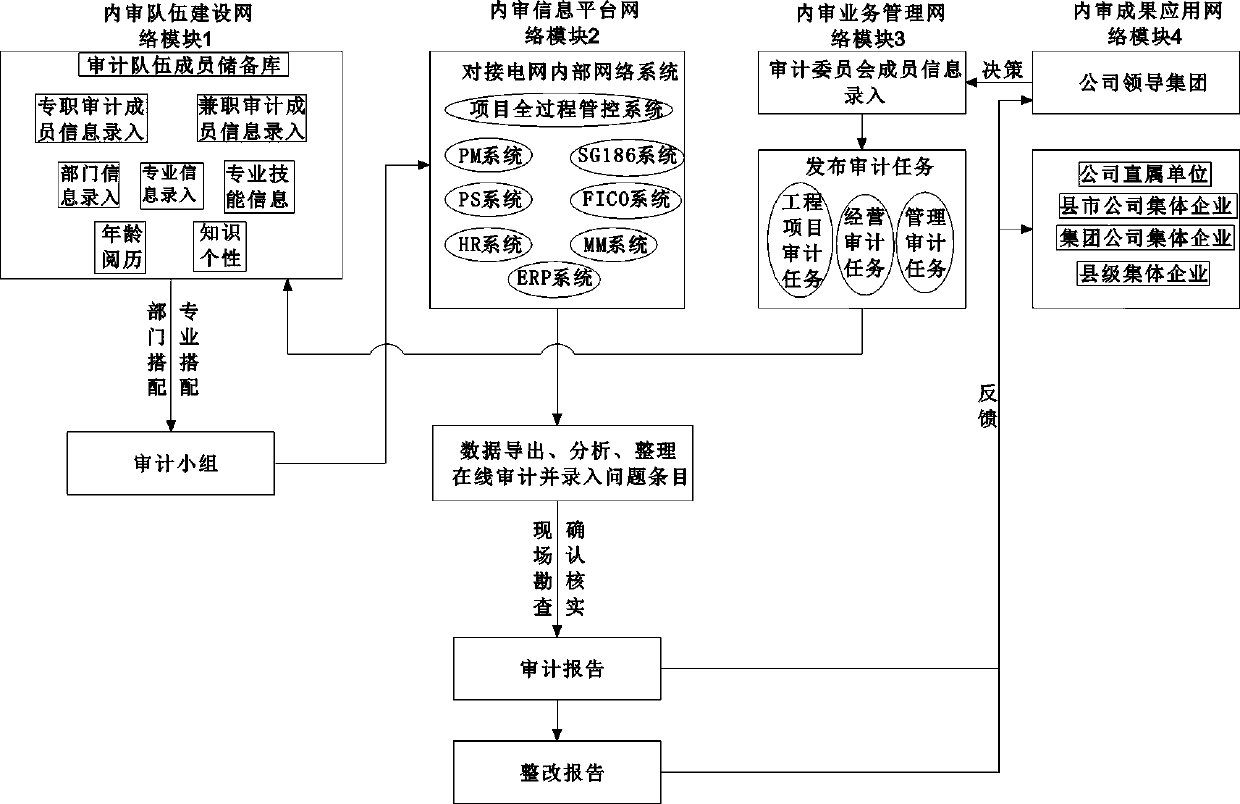 Network mode internal auditing system