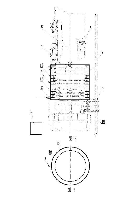 Cylindrical diesel pile hammer with forced cooling function