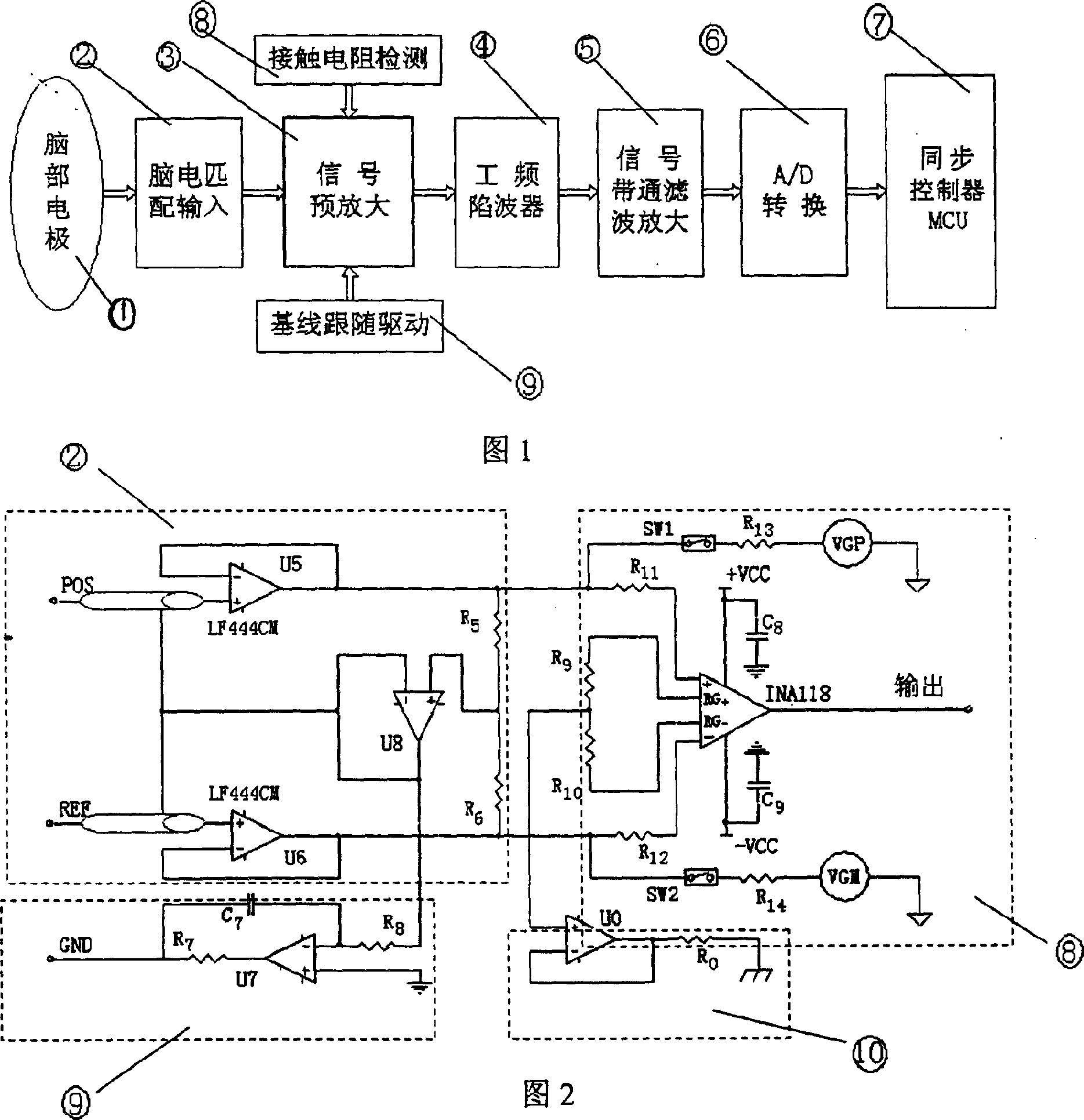 Electroencephalogram signal amplifier for portable event related brain potentiometer