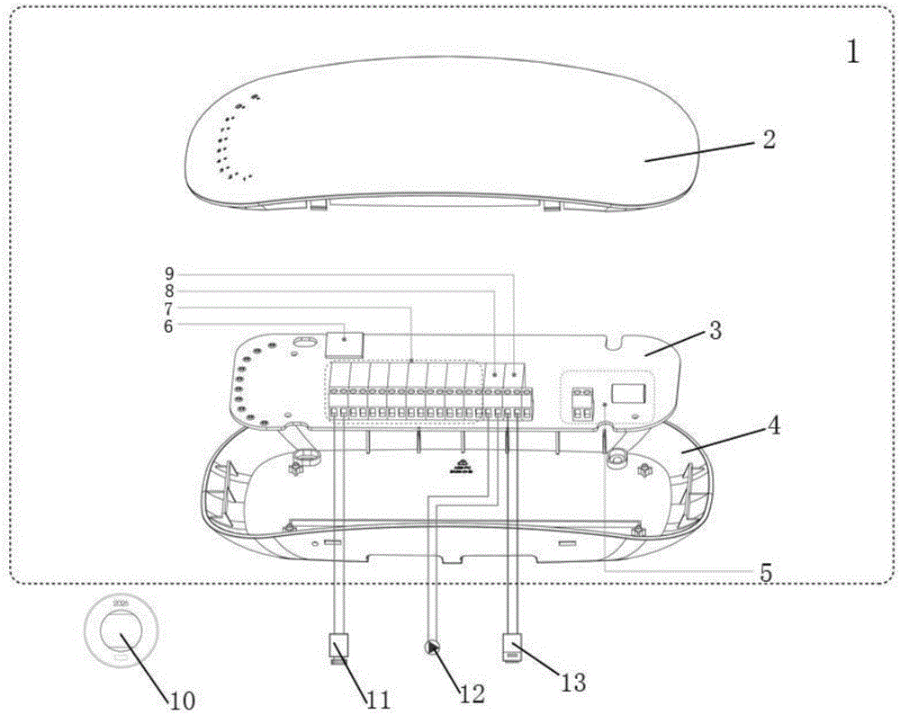 Wireless radio frequency communication-based water underfloor heating system and temperature control method