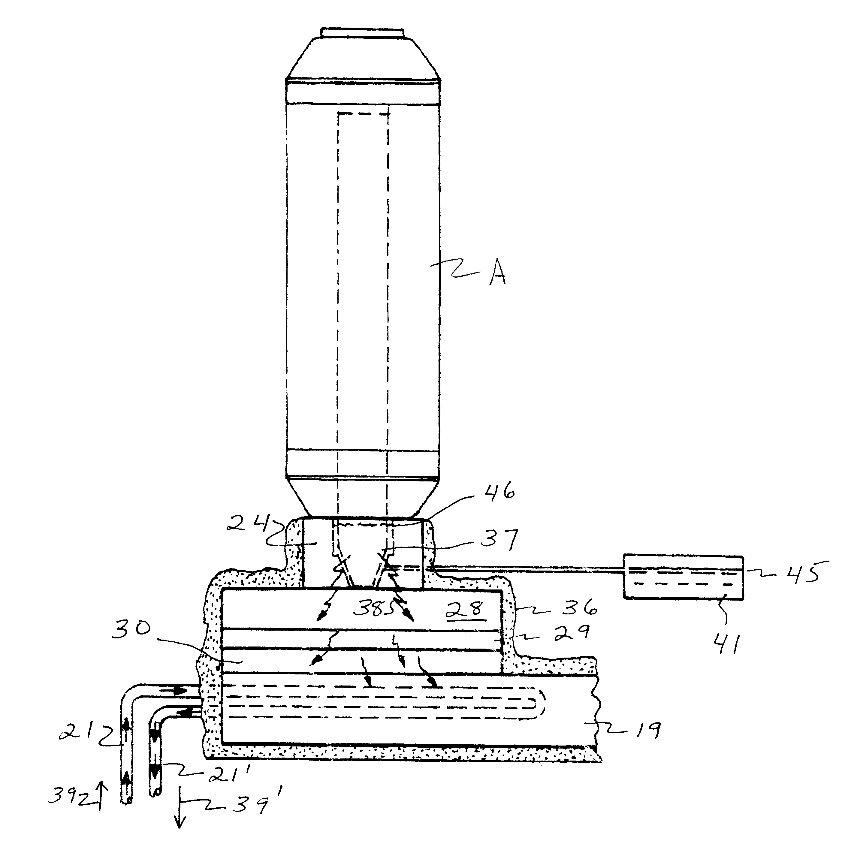 Hand-held, heat sink cryoprobe, system for heat extraction thereof, and method therefore