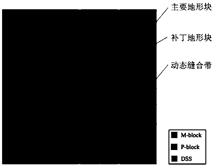 Large-scale three-dimensional terrain model rendering method based on dynamic suture belt