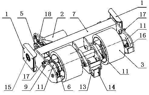 Lifting device for transmission roller of conveying platform