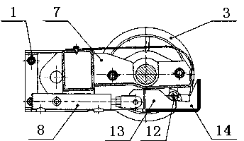 Lifting device for transmission roller of conveying platform