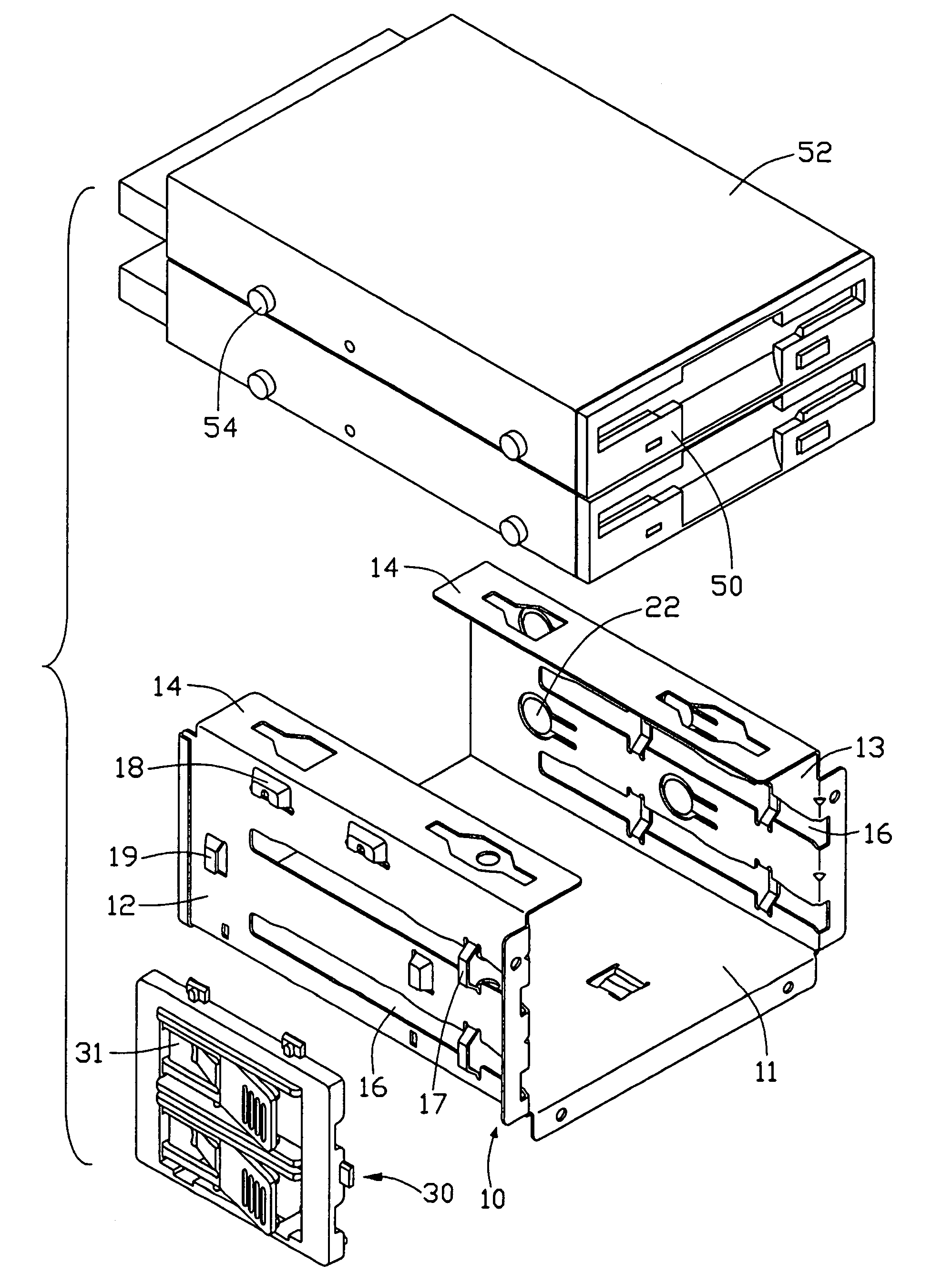 Drive bracket with locking device