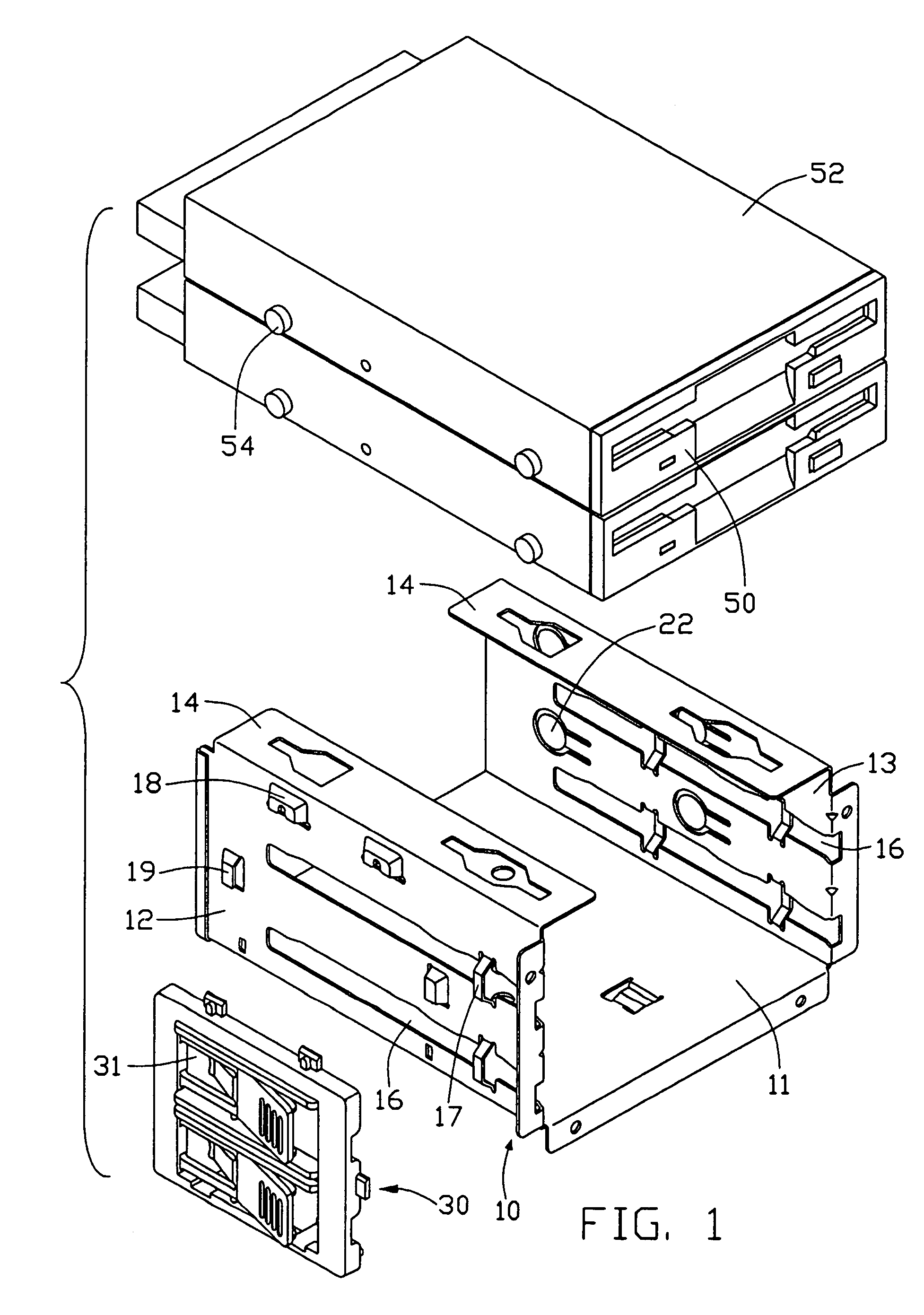 Drive bracket with locking device