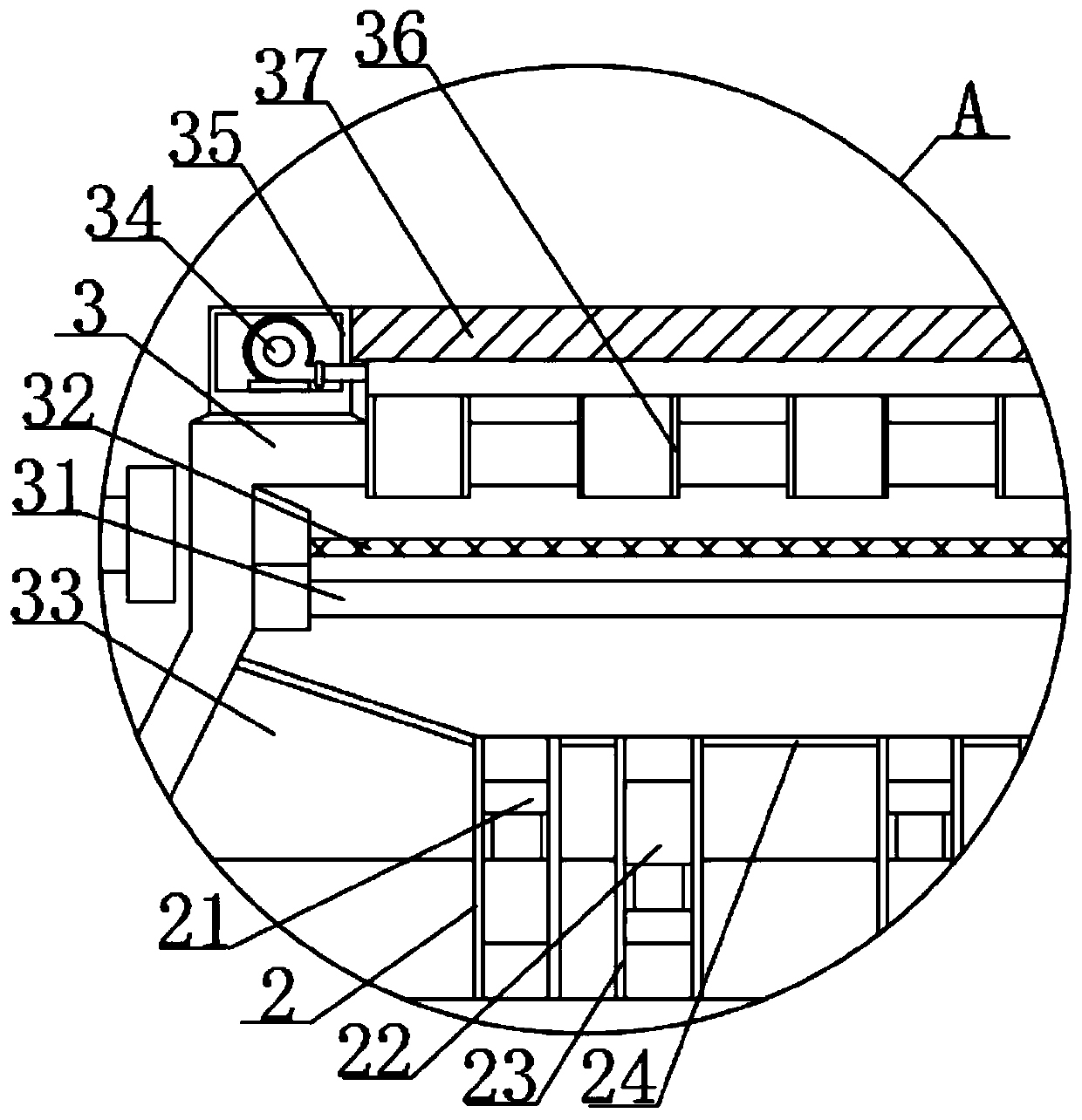 A thermal power plant waste heat furnace heat conduction pipe to prevent temperature overflow structure