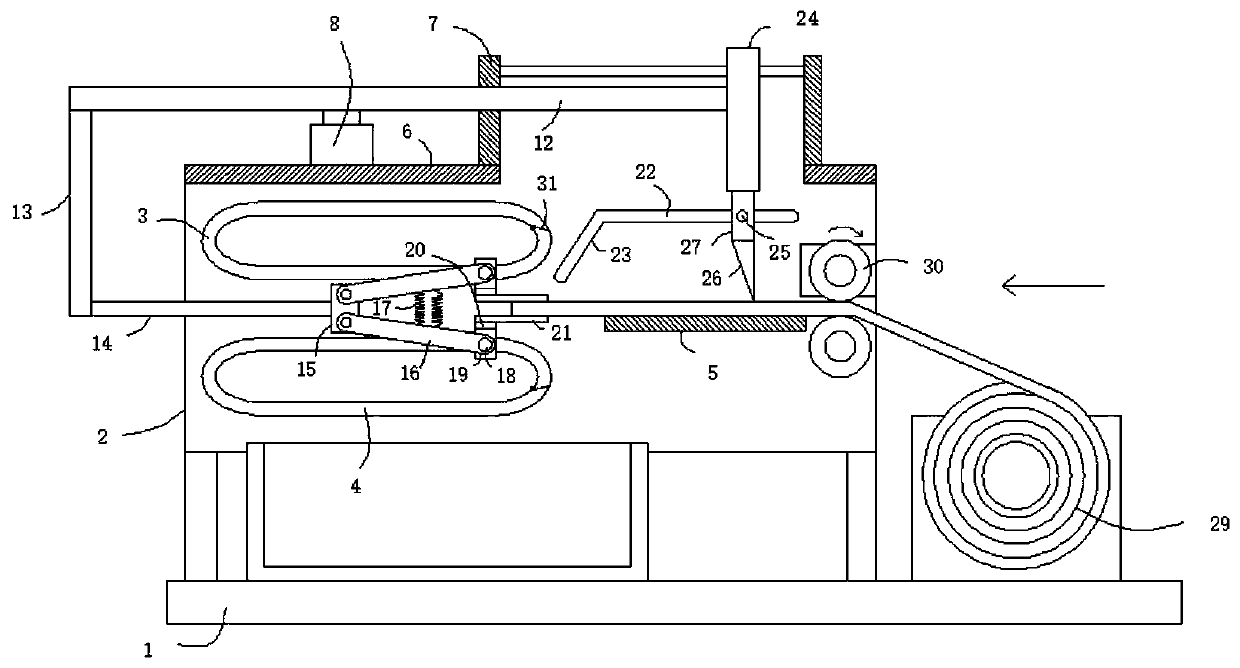 Clamping and feeding device for fireproof coiled material processing